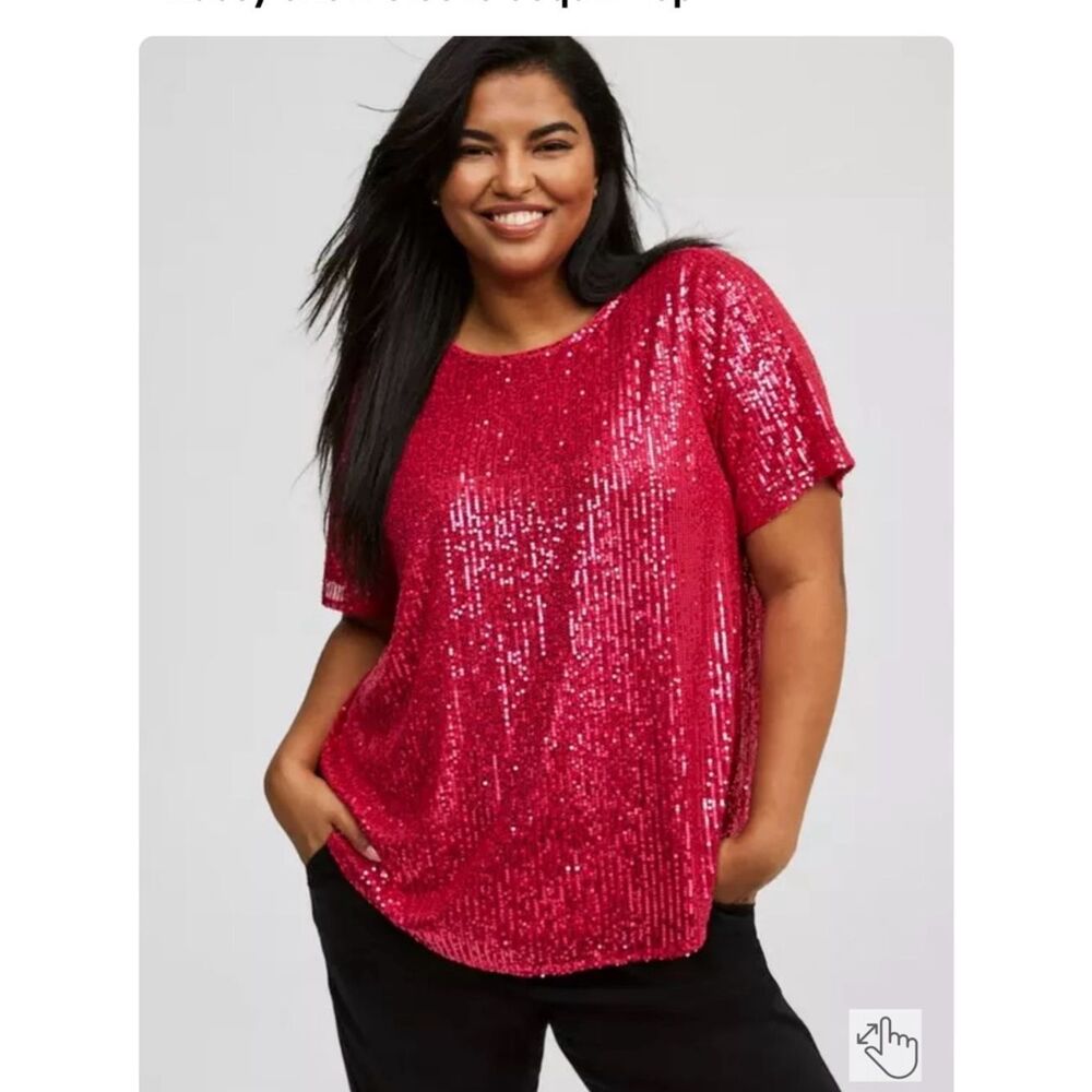 NWOT torrid Abbey Short Sleeve Sequin Top - Size 3